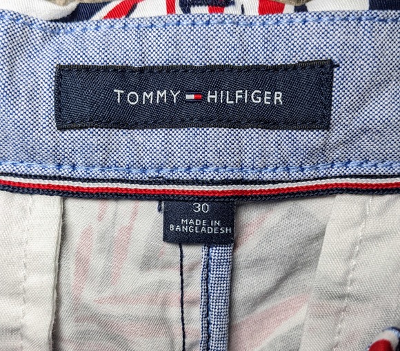 Tommy Hilfiger Men's Blue Red White Floral Chino Shorts W30" Hawaiian Palm VGC - Picture 4 of 4